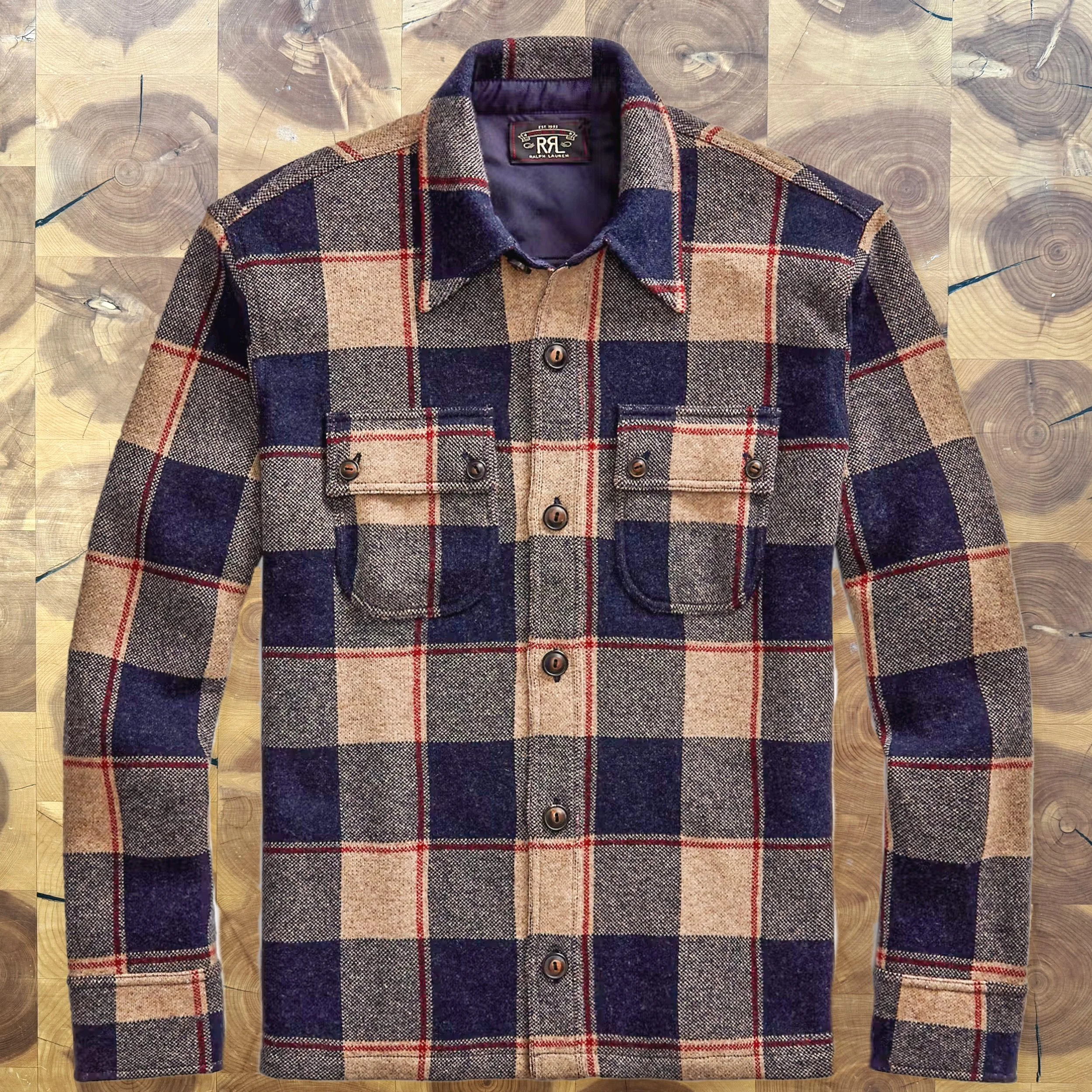 Ralph Lauren Double RL and Company Distressed Plaid Twill